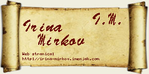 Irina Mirkov vizit kartica